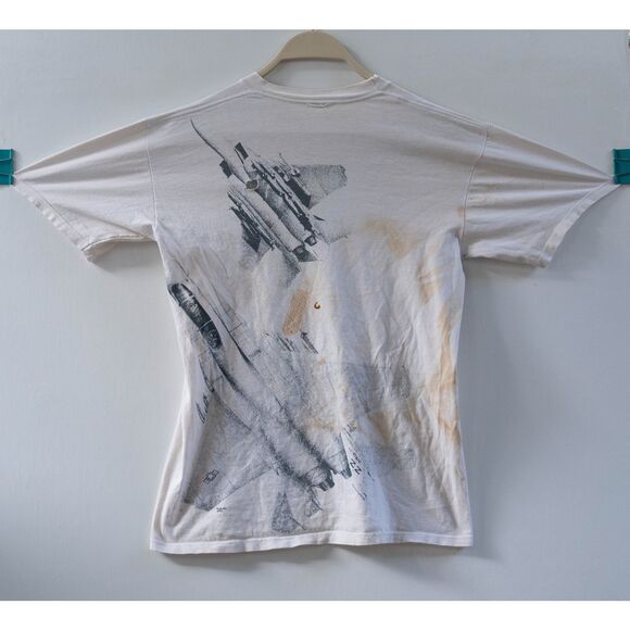 Vintage 90's 1992 USAFA Air Force Academy AOP All Over Print T-Shirt Size L - Picture 7 of 9